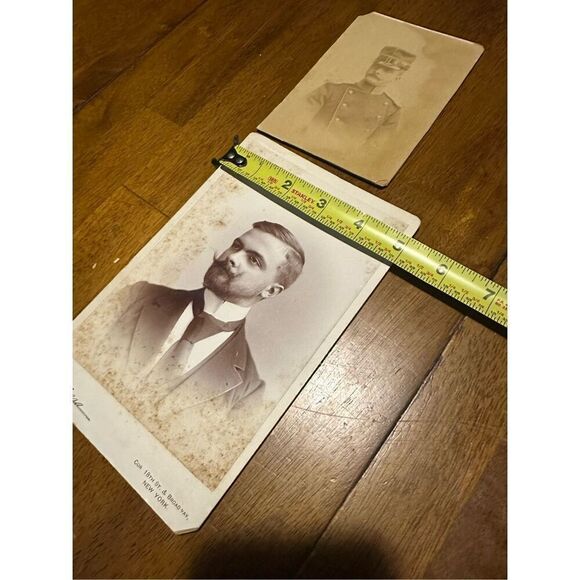 Vintage Antique pictures snapshot ephemera lot of 2 Solider and Man Retro - Picture 7 of 8